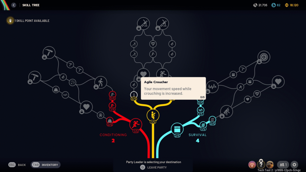 This image shows the upgrade systems in Arc Raiders Game Skill Tree